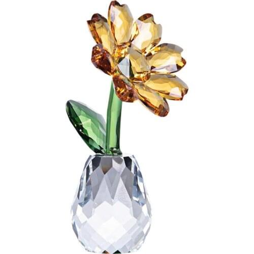 2019 New Arrive Fashion Gold Sunflower Crystal Home Decoration Accessories Ornaments Modern Best Gift For Family