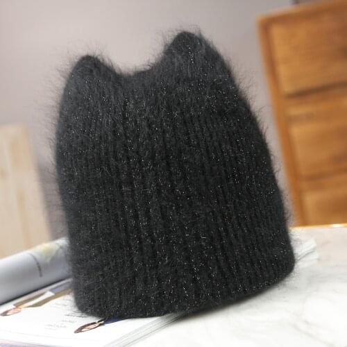 Autumn and winter hat female fox wool hat warm ear protection knitted hat fashion outing cute hat ins