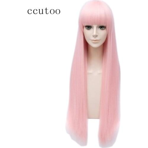 Ccutoo wig DARLING in the FRANXX 02 Cosplay Wigs Zero Two Wigs 80cm Long Pink Synthetic Hair Heat Resistance Cosplay Wig Hair