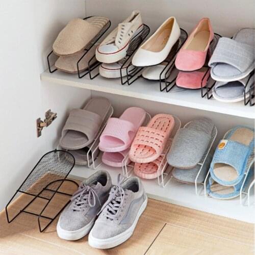 Simple Double Layer Iron Shoes Rack for Shoe Cabinet Storage