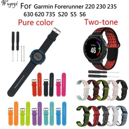 Garmin Forerunner 230 235 630 735 Watch Wriststrap Silicone Dual Color Strap Replacement Wristband