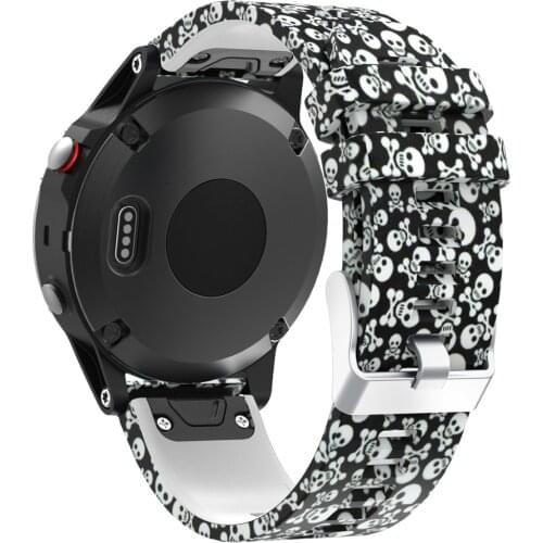 22 mm Floral Print Silicone Strap For Garmin Fenix 5/5 Plus/Forerunner 935/45 Smartwatch Replacement Watchbands Sport Wrist Band