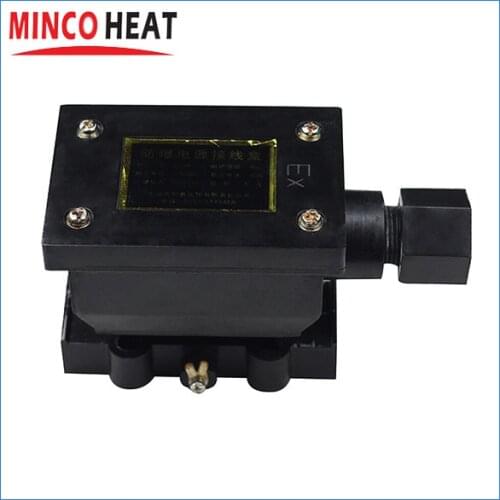 Self regulating heating cable power connector explosion proof power connection box