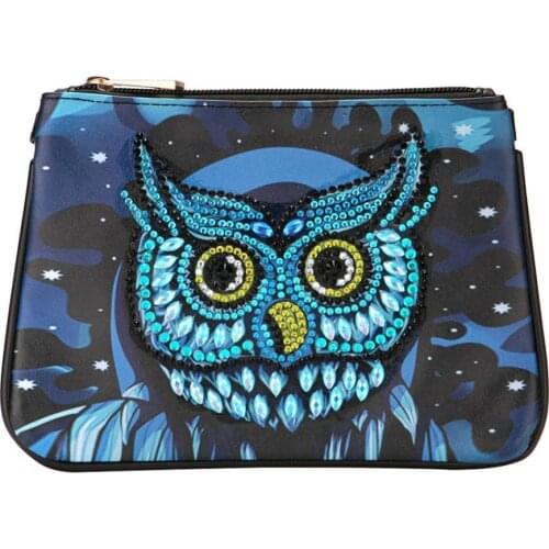 Partial Multi-Shaped Diamond Painting DIY Butterfly Owl Parrot Bag Coin Purse cute female mini canvas ladies bag zipper handbag