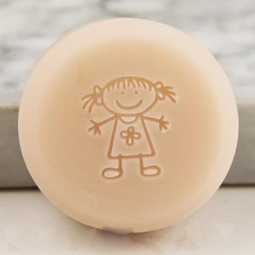 Handmade lovers Making Stamp Girls Boys Pattern Clear Diy Natural Organic Glass Soap Seal With Handle Acrylic Chapters Custom