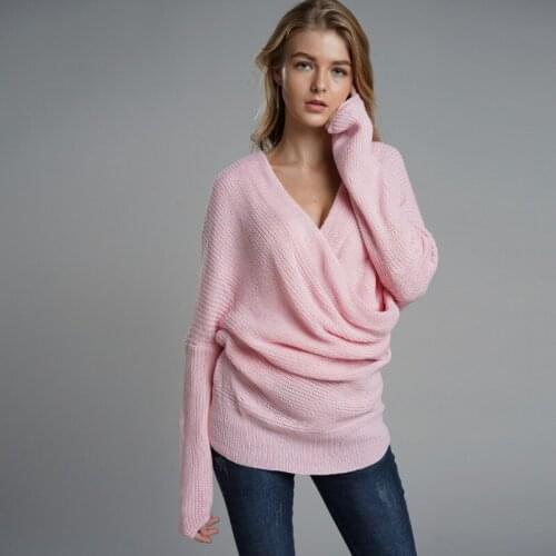 Sweater female 2021 autumn and winter new temperament solid color loose sweater womens fashion womens clothing