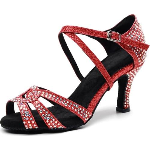 HOT 2020 NEW jazz Salsa ballroom Outdoor urban latin dance shoes for dancing women sexy stylish high heel Satin