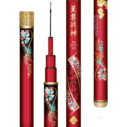 6H/8H Taiwan Fishing Rod Carbon pole 2.7m-4.5m-7.2m Light and Hard 19tune Large Object Black pit fishing Rod +spare rotating tip