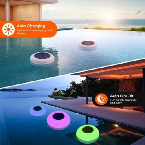 Outdoor Floating Solar Underwater Lamp Remote Control UFO RGB Changeable Swimming Pool Pond Party Solar Floating Night Light