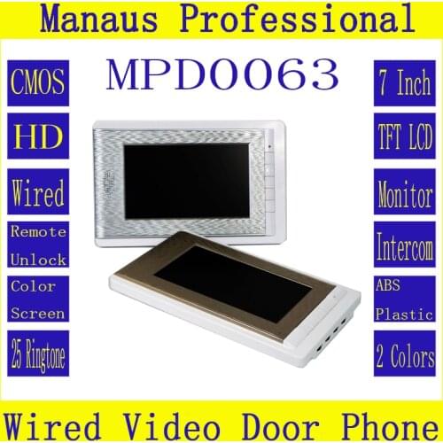 High quality intelligent Home Furnishing wireless visual intercom,7 inch digital TFT LCD indoor surveillance video doorbell D63C