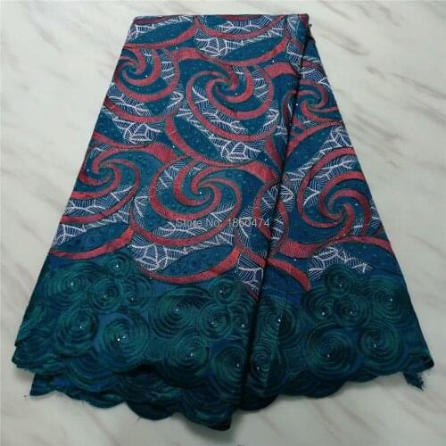 High Quality Swiss Voile Laces White/Red Switzerland Cotton African Dry Cotton Lace Fabric 2019 Nigerian Voile Lace 5 Yards PS-2