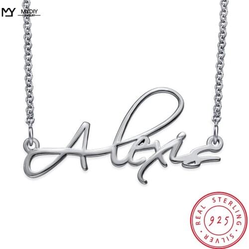 925 Sterling Silver Love Pendant Letter Personalized Custom Letters Vintage New simple Minimalist Jewelry Women MYDIY 2021