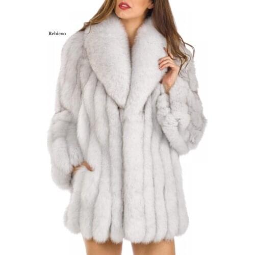 Ladies Imitation Velvet Fur Coat In The Long Section of Fur Women Coat Female Loose Thick Warm Autumn Winter Plus Size 5Xl