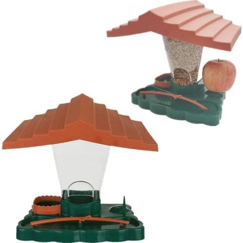 1PC New Bird Feeder Hanging Wall-Mounted Bird Feeder Home Garden Window Birdhouse Dispenser Food Container Tools