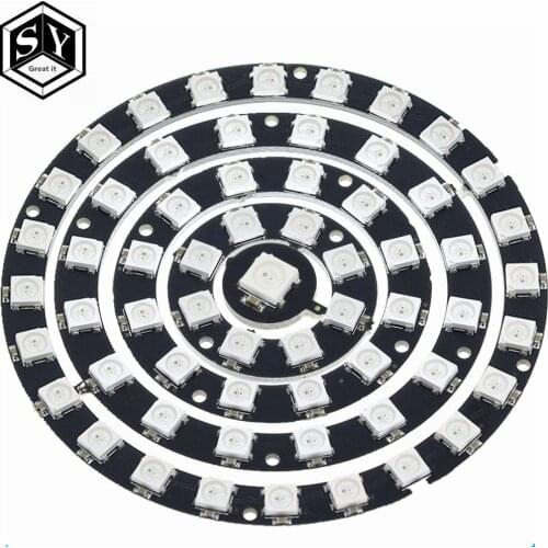 1pcs RGB LED Ring 1Bit 8Bit 12Bit 16Bit 24Bit WS2812 5050 RGB LED + Integrated Drivers Built-in full-color actuate lights Round