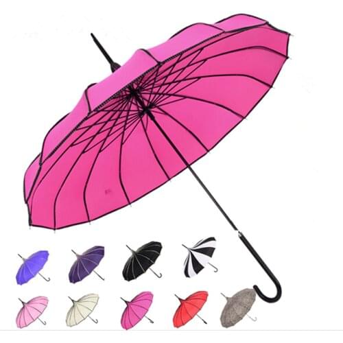 10 Colors Old-fashionable Parasol Pagoda Umbrella Long-handled Straight for Women Men Sun Golf Umbrella Paraguas Infantiles