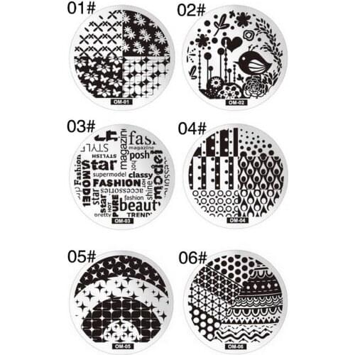 1000pcs Nail Art Plate Stamp Stamping Set Round Stainless Steel DIY Nail Polish Print Manicure girl Nail Template