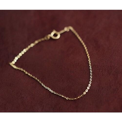 14k Gold Solid Dainty Minimalist Jewelry Simple Small Bracelet for Women