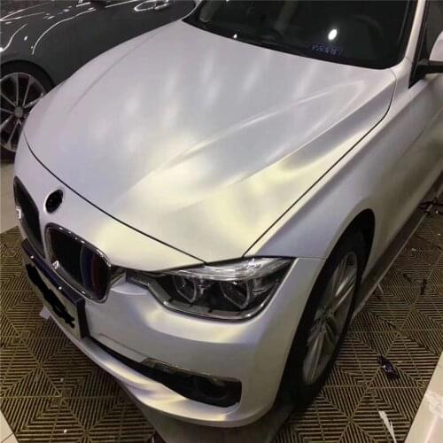 18m Matte White Gold Chameleon Vinyl Wrap Metallic Satin Car Body Wrapping Film Sticker Wrapping Air Bubble Free High Quality