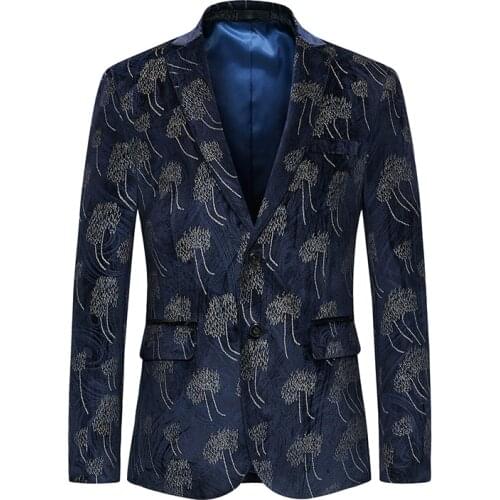 2020 High Quality Mens Slim Fit Single Breasted Fashion Male Stage Wear Casual Blazer Masculino #992