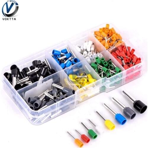 400pcs/set AWG 22-10 Insulated Cord Pin Terminal Kit Set Wire Copper Crimp Connector Terminales Electricos Para Cable