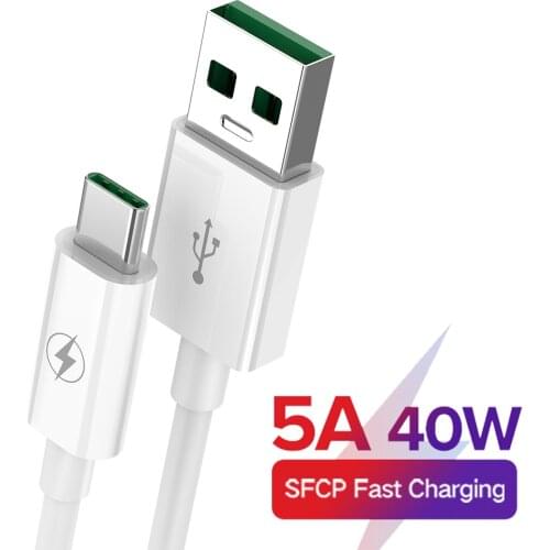 5A 40W USB To Type C Cable Fast Charging Mobile Phone Android Charger Type-C Data Cord For Huawei P40 Mate 30 Xiaomi