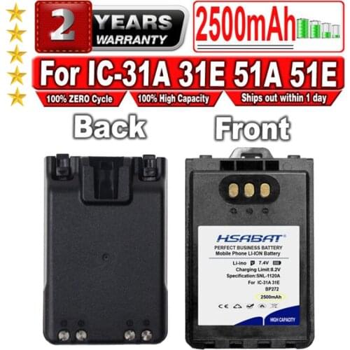 HSABAT 2500mAh BP272 BP-272 Battery for IC-31A 31E 51A 51E ICOM Radio