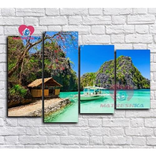 Triptych Diamond embroidery landscape mosaic pictures 5d diamond painting full drill Modular wall paintings Hobby crafts drill