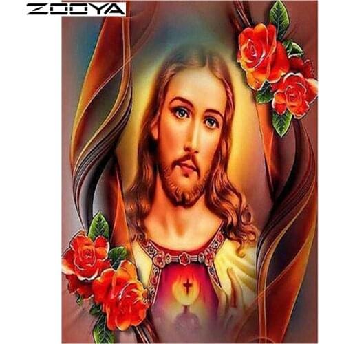 ZOOYA 5D Diy Diamond Painting Religion Cross Stitch 3D Diamond Embroidery Mosaic Jesus Full Dill Rhinestone Home Decoration F946