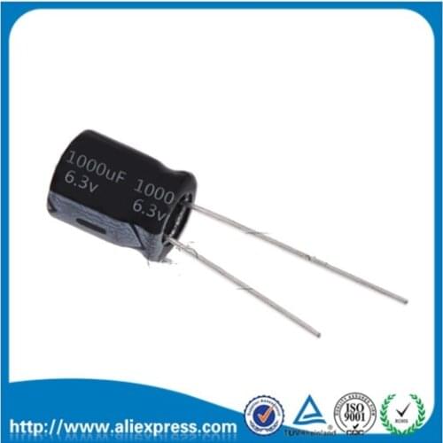 50PCS 6.3V 1000UF 1000UF 6.3V Aluminium Electrolytic Capacitor Size 8*12MM 6.3 V / 1000 UF Electrolytic Capacitor Free Shipping