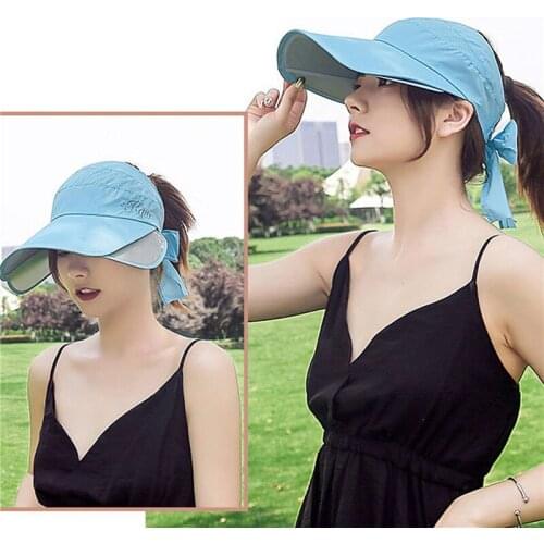 Sun Hats For Women UV Protection Visor Baseball Cap Summer Topless Beach Hat Cycling Fishing Sun Shade Caps With Elastic Back