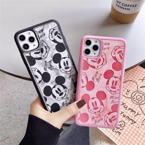 Disney Mickey Mouse All-inclusive Mobile Phone Case Fro Iphone 11 Pro Max Xs X Xr 7 8 Plus 6 6s Plus Leather Protective Cover