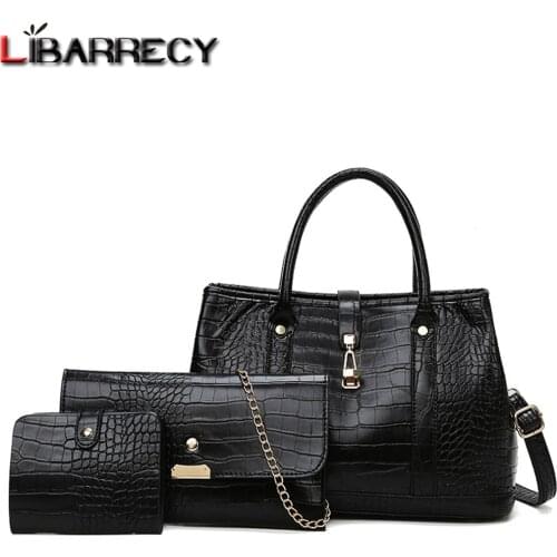 Alligator Pattern Design Ladies Handbags Luxury Solid Color Women Composite Bag High Quality Leather Messenger Bags Female Bag