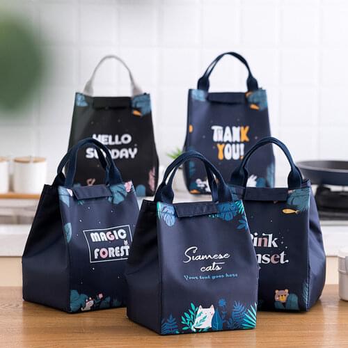 Functional Pattern Cooler Lunch Box Portable Insulated Lunch Bag Magic Forest Thermal Food Picnic Lunch Bags For Women Kids