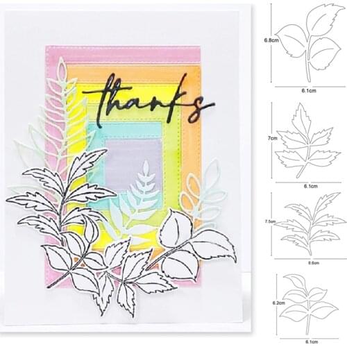 Customized dies Branch Leaf Frame Metal Cutting Dies Scrapbooking Embossing Frame fustelle Paper Card Making Craft Stencils Dies