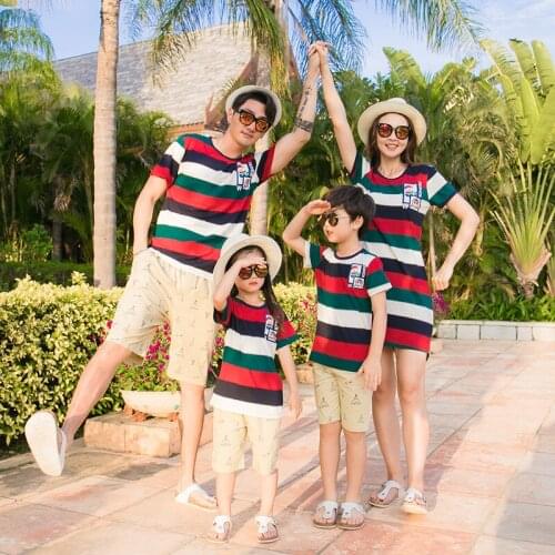 Four tide summer seaside vacation a family of three childrens summer dress beach dress mother dress mother baby suit