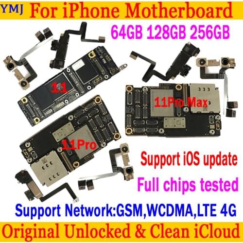 100% Original UnlockedFor iPhone 11/11pro/11pro max Motherboard Free iCloud Logic Board Support ios system update,With/No FaceID