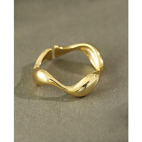 Minimalist Irregular Wave Rings For Women 925 Sterling Silver Ring Ins Resizable Handmade Zilveren Ringen Bijoux Femme 2020