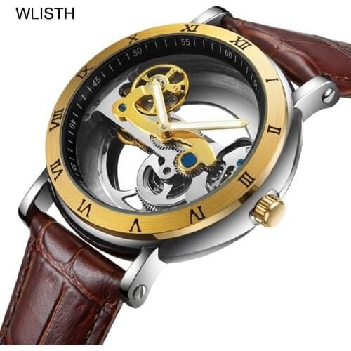 2021 New Men Automatic Mechanical Watches Top Brand Luxury Luminous Hands Watch Skeleton Transparent Sports Male WristWatch