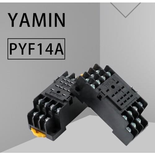 P51 PYF14A 14 Pin Terminal Relay Socket Base Black for MY4NJ base HH54P Power Electromagnetic relay Base DIN rail