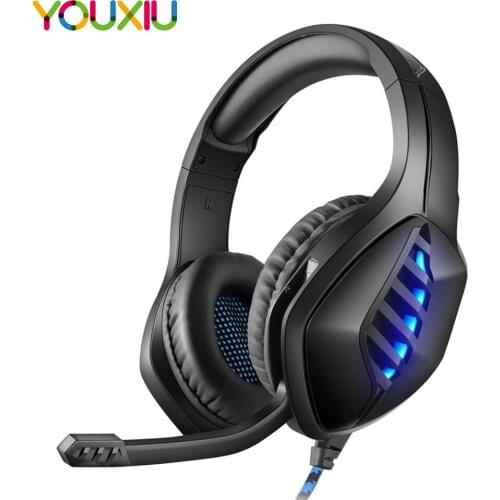 Professional Led Light Computer Gaming Headset Deep Bass Stereo Wired Adjustable Gaming Headphone With Mic for PS4 Xbox Laptop