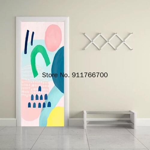 Simple Adhesive Wallpaper Waterproof Home Decor Decal Beautiful Pattern Door Sticker For Living Room Bedroom Elk