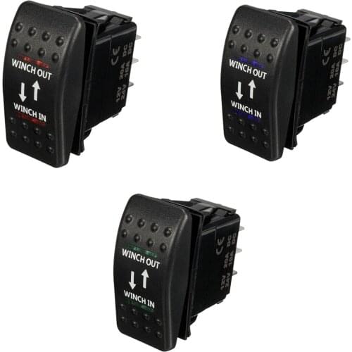 SHGO HOT-12V 20A Winch In Winch Out ON-OFF-ON Rocker Switch 7 Pin