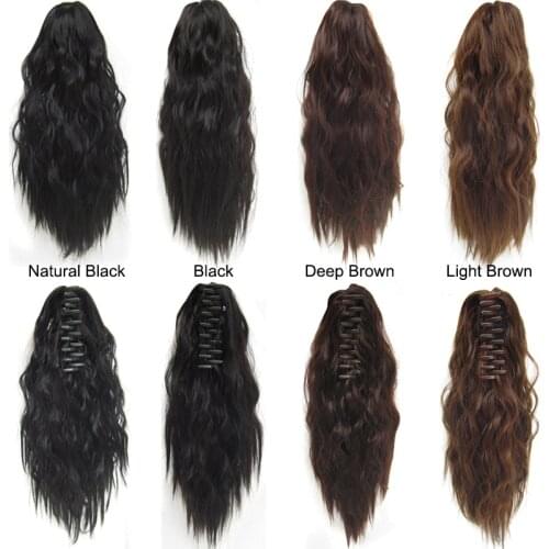 Similler Short Afro Kinky Curly Hair Pieces Synthetic Claw Clip Ponytail Natural Clip In Hair Extensions Pony Tail