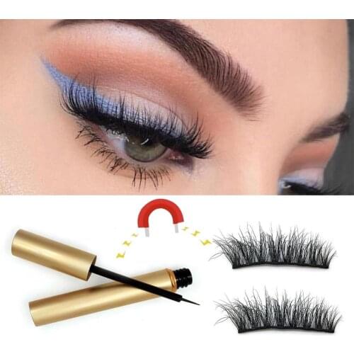 Waterproof Natural 1 Pairs Five-magnetic False Eyelashes Extension With Magnetic Liquid Eyeliner Fake Lashes Eye Make Up Tools