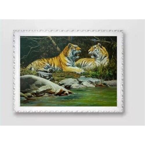 Needlework 5D Diy Diamond Painting Cross Stitch Two tigers Diamond Embroidery Rubiks Cube Drill Picture