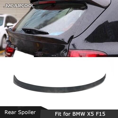 Carbon Fiber Rear Spoiler Boot Middle Wings Trim Cover For BMW X5 F15 28i 35i 2014-2018 Car Styling