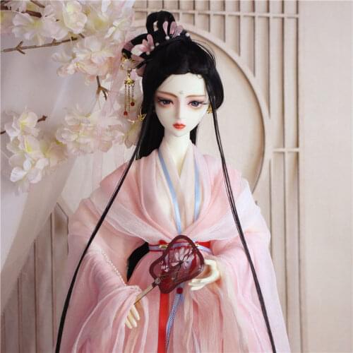 1/3 Scale 60 CM Ancient Costume Chinese Hanfu BJD Hand-Painted Delicate Face Up Full Set Fairy Dress Doll With Wig Resin Figure