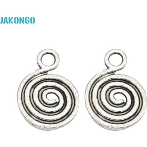 20pcs Antique Silver Plated Swirl Charms Pendants for Jewelry Making DIY Jewelry Accessories Handmade Craft 13x18mm