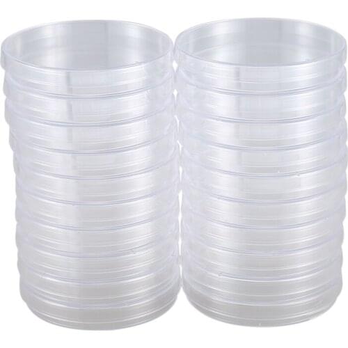 20 Pack Sterile Plastic Petri Dishes, 100mm Dia x 15mm Deep, with Lid